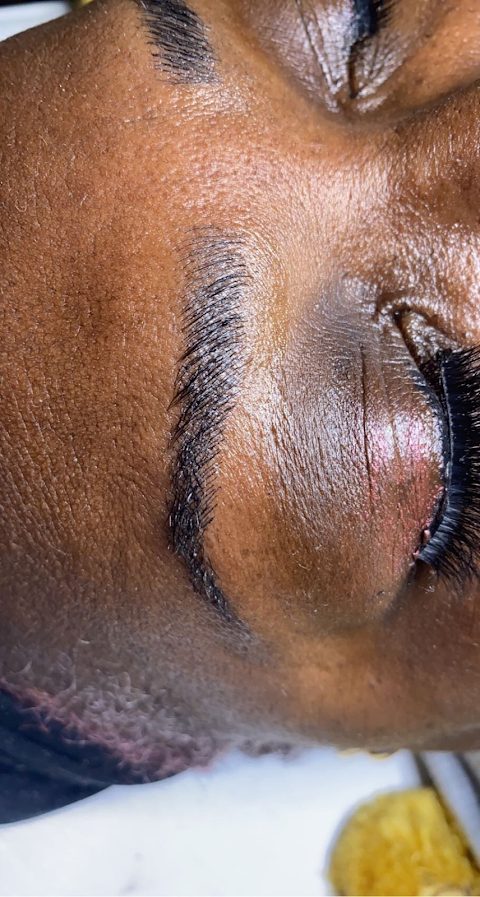 Brow detailing work by Zabibah Nails and Esthetics
